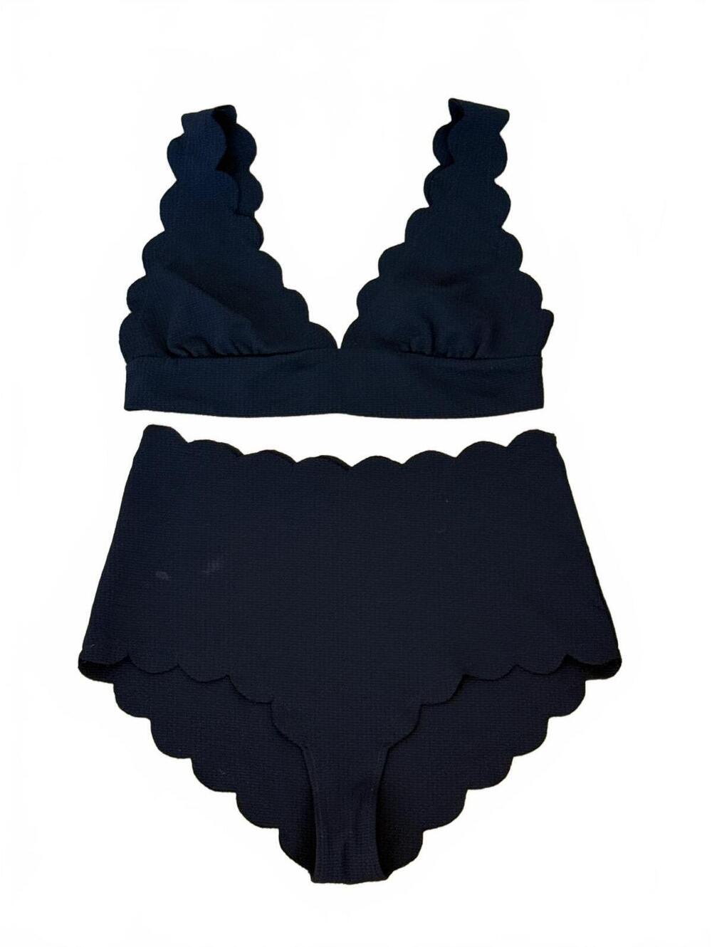 Marysia Black Scalloped Bikini Set | Top (S) Bottoms (XS)